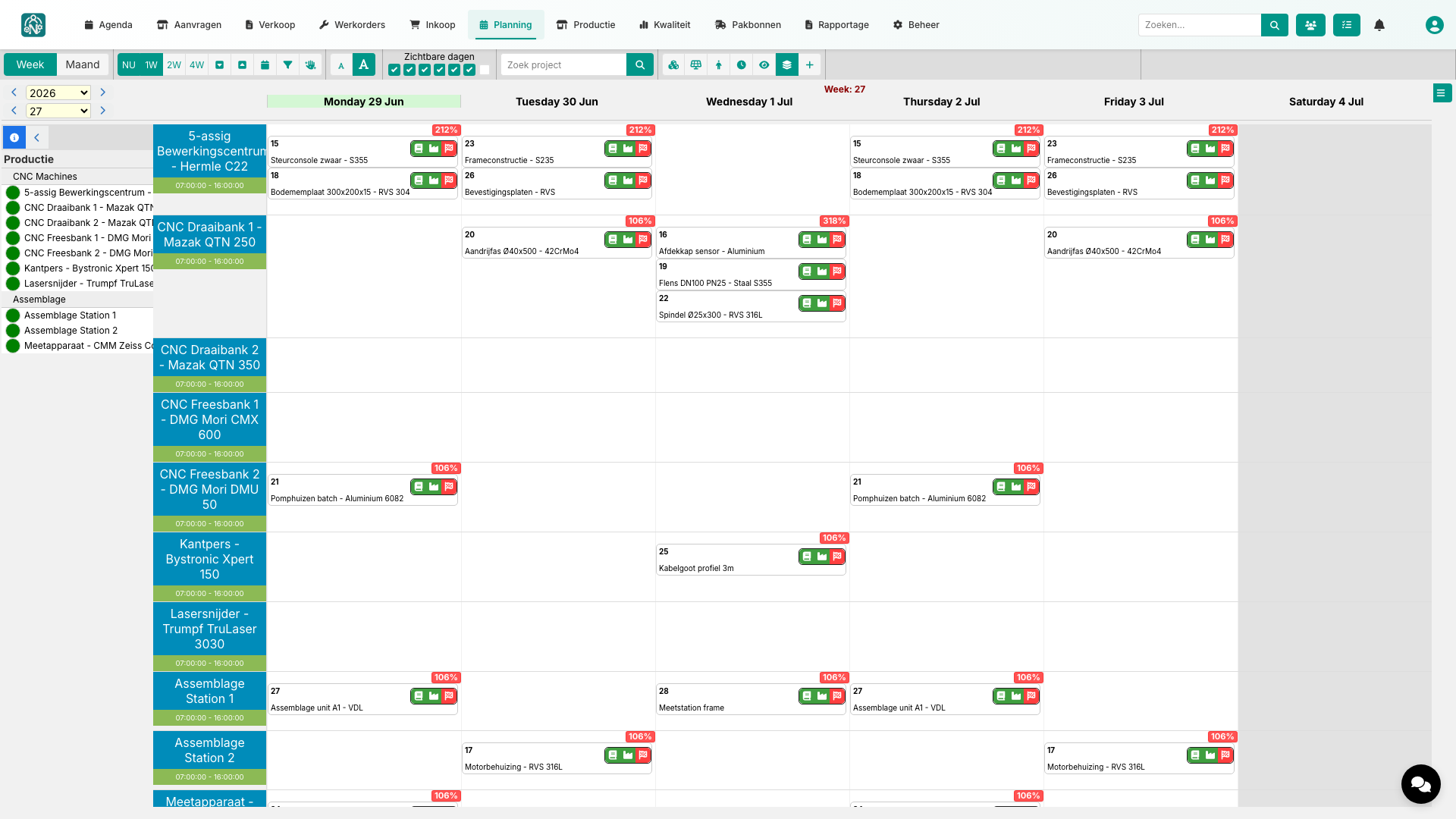 Nexus ERP - Machine scheduler