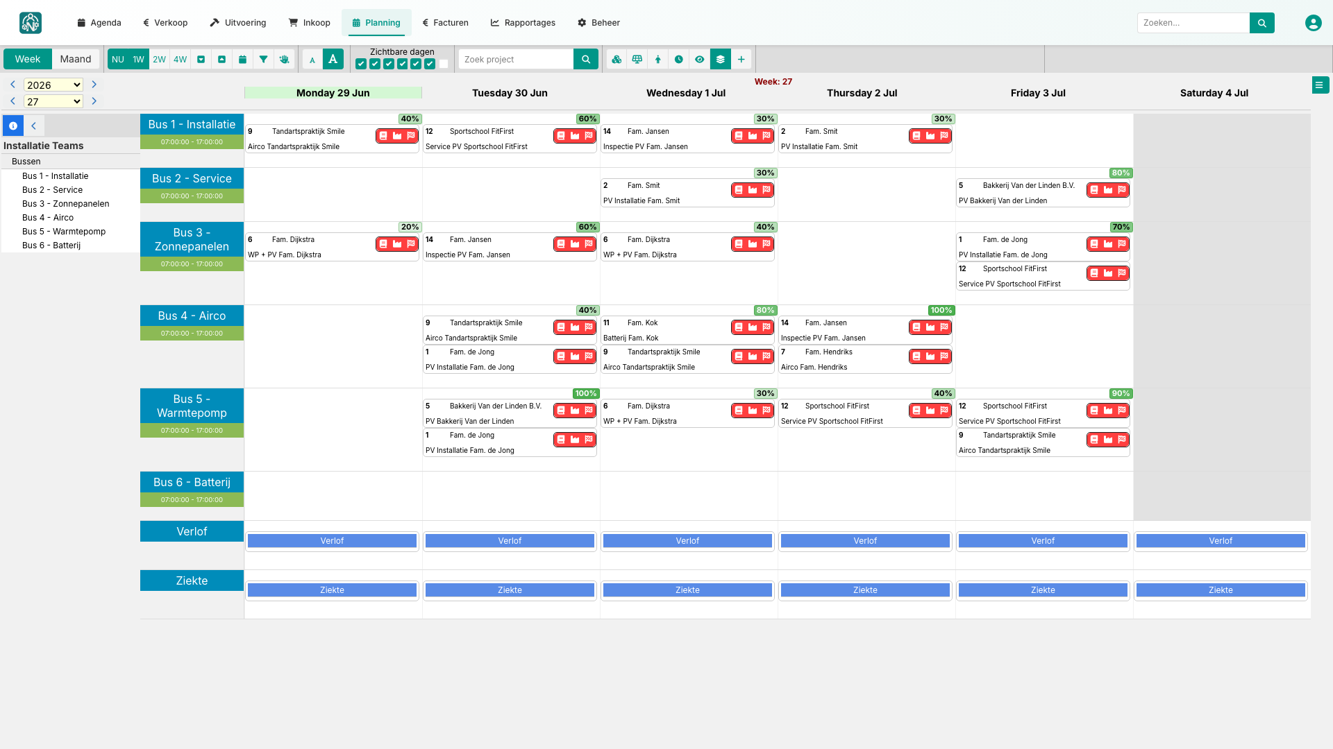 Nexus ERP - Planning en scheduler